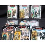 A collection of nine Star Wars Return of the Jedi figurines, group includes Chewbacca, Han Solo,