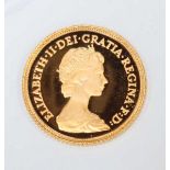 A 1980 22ct gold half Proof Sovereign, in presentation case.