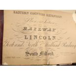 Railway interest.  Two large books, "Eastern Counties Extension, Plan & Section of Lincoln, to York,