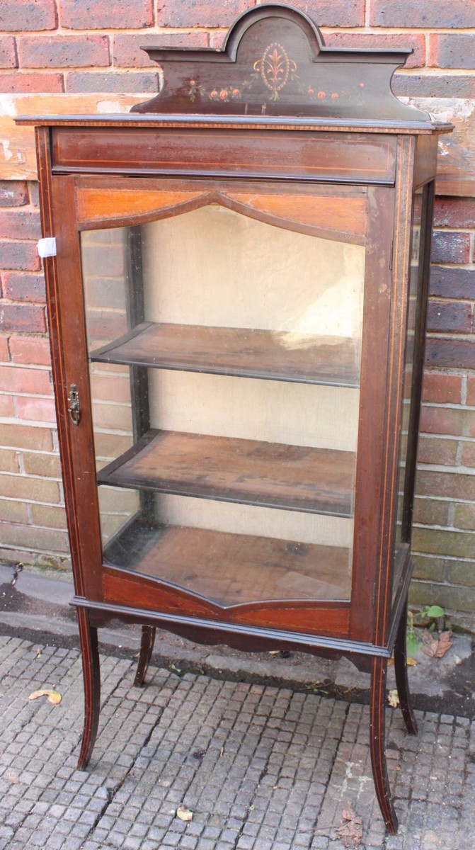 An Edwardian single door display cabinet (for restoration)