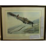 After Robert Taylor.  Signed colour print of James Nicolson, the only Fighter Command pilot to be