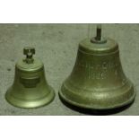 Two brass bells 'C.H. Horn 1968' and 'Tessian 1960'.