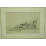 Charles Dixon (1872-1934), Study of small steam ships, signed "Charles Dixon," pencil on paper, 18cm