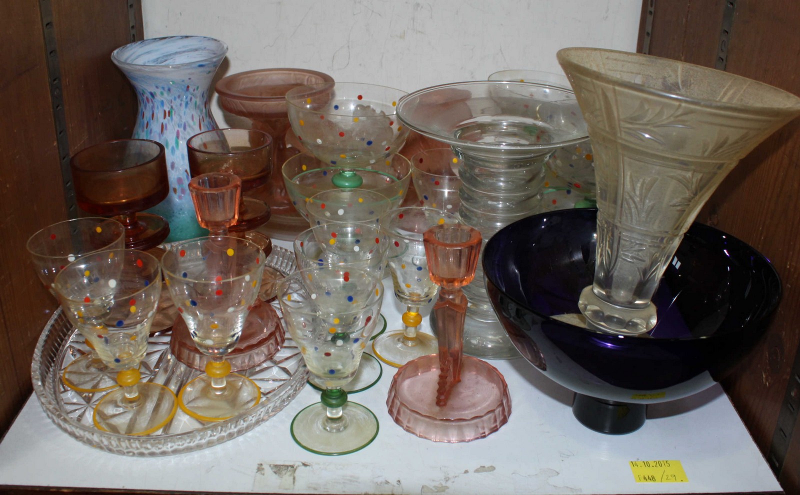 SECTION 26. A quantity of assorted glass including polka dot drinking and sundae glasses and other