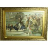 Fred Roe, "Farewell My Lads," Admiral Lord Nelson leaving Sallyport for HMS Victory, colour print,