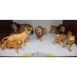 SECTION 1. A collection of seven Beswick pottery male and female lions.