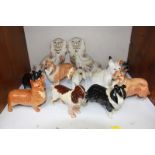 SECTION 14. A collection of eleven Beswick and other model dogs.