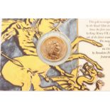 A 2000 22ct gold full sovereign, in Royal Mint display slip.