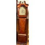 A George III longcase clock with 8-day movement striking a bell, Rob. Knox of Bath, brass dial