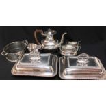 A collection of assorted silver plated items.