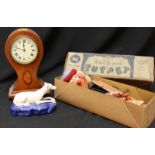 A Pelham Puppets highland dancer, together with a small Edwardian oak mantle clock and a