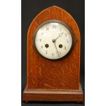 A late 19th / early 20th century mantel clock, with French eight-day movement striking a gong, white