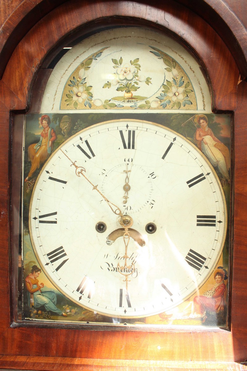 A George III mahogany eight day long case clock by W. Sutcliffe of Barnsley, the arched top - Image 2 of 2