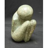 Tinashe Makaza (20th century Zimbabwe).  Stylized figure of a human in foetal position, Signed '