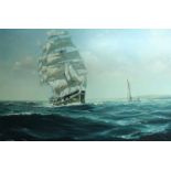 Lionel Rouse (1911-1984) Clipper in full sail, signed, oil on board, framed, 59 x 89cm.