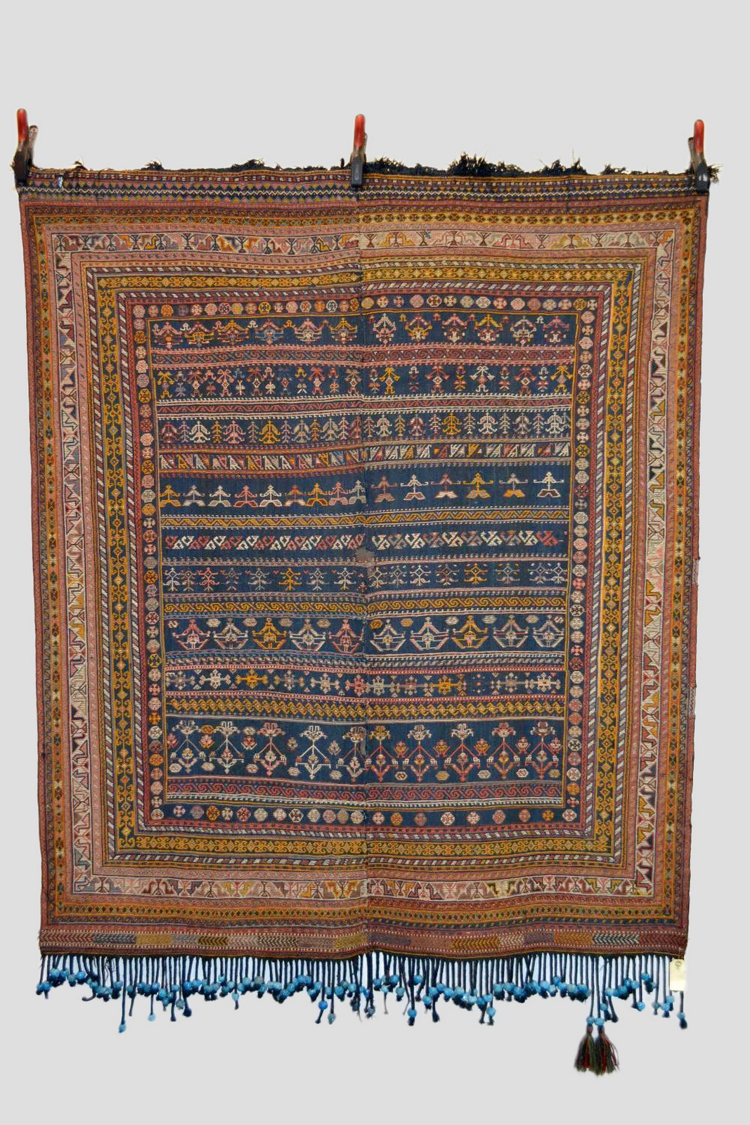 Qashqa’i horse cover, warp-faced plainweave ground with weft wrapping, Fars, south west Persia,