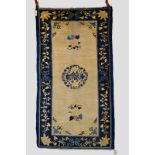 Tianjin rug, north west China, about 1930s, 5ft. 7in. x 3ft. 11in. 1.79m. x 1.20m. Some wear and