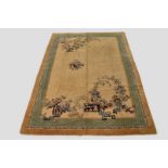 Attractive European carpet with Chinese floral design in opposing corners, 20th century, 11ft.