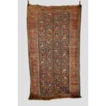 Unusual Khamseh rug, Fars, south west Persia, late 19th century, 9ft. 3in. x 5ft. 2in. 2.82m. x 1.