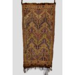 Yuruk cicim, east Anatolia, about 1930-50s, 7ft. 5in. x 3ft. 8in. 2.26m. x 1.12m. Plaited fringe one