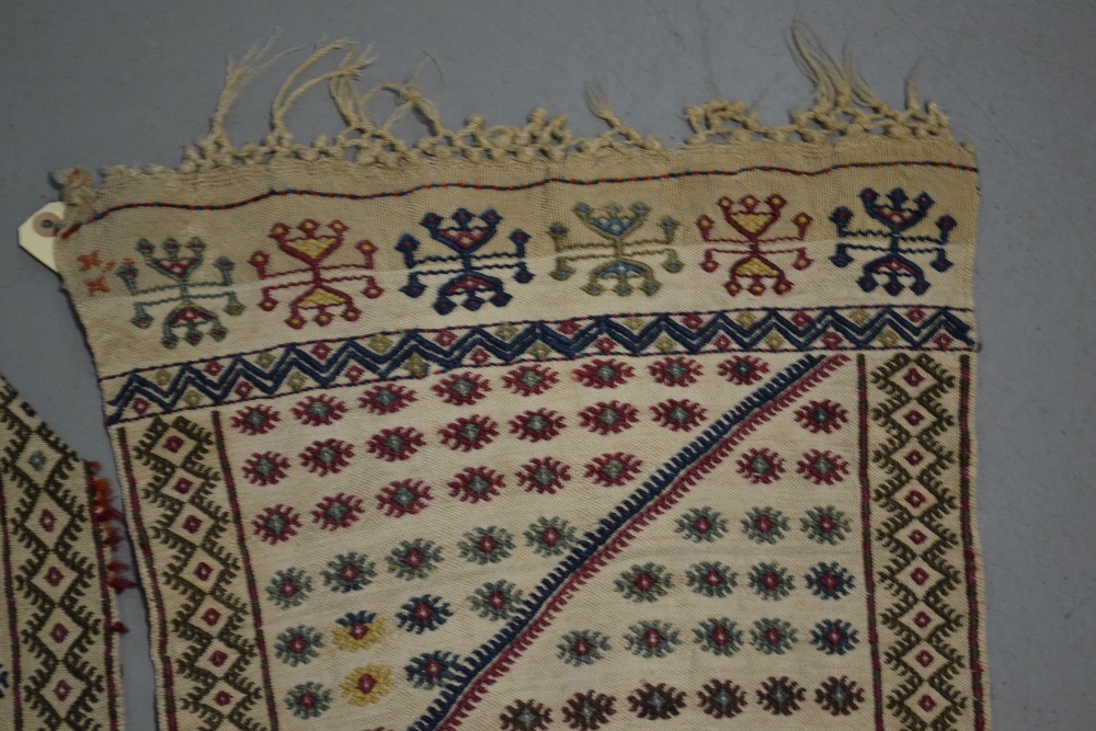 Attractive Kurdish embroidered flatweave panel, north west Persian, late 19th century, 13ft. 10in. x - Image 3 of 3