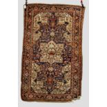 Malayer rug, north west Persia, about 1930s, 7ft. x 4ft. 3in. 2.13m. x 1.30m. Overall wear; kinks/