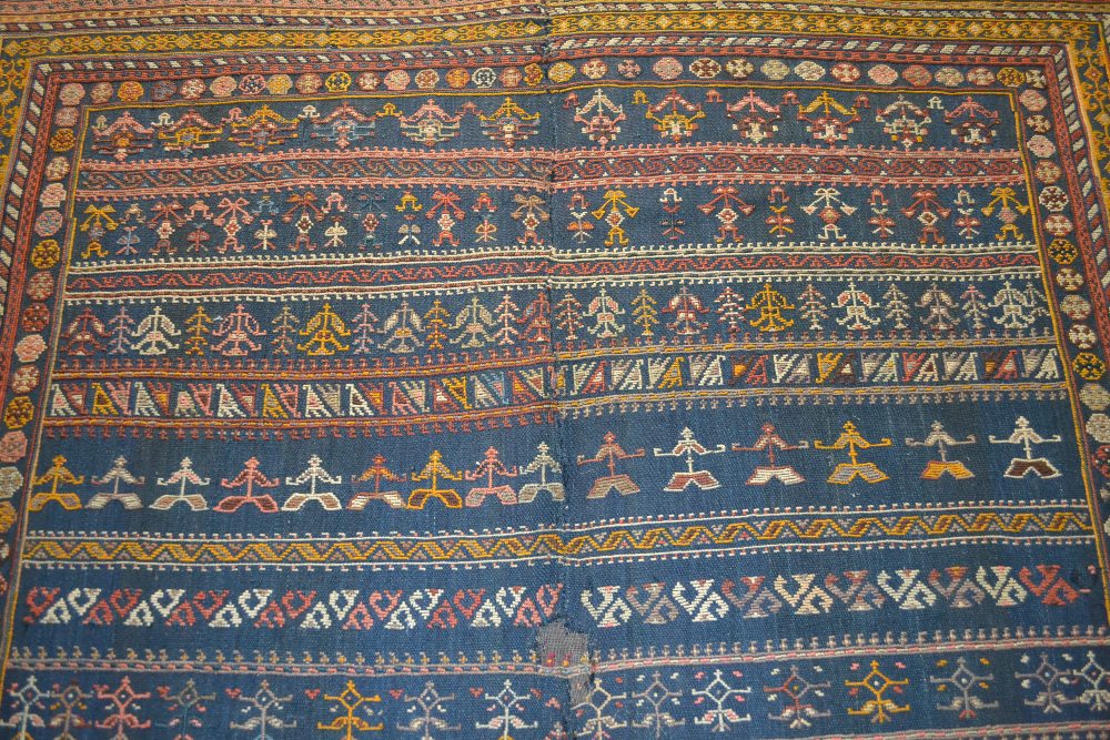 Qashqa’i horse cover, warp-faced plainweave ground with weft wrapping, Fars, south west Persia, - Image 6 of 8