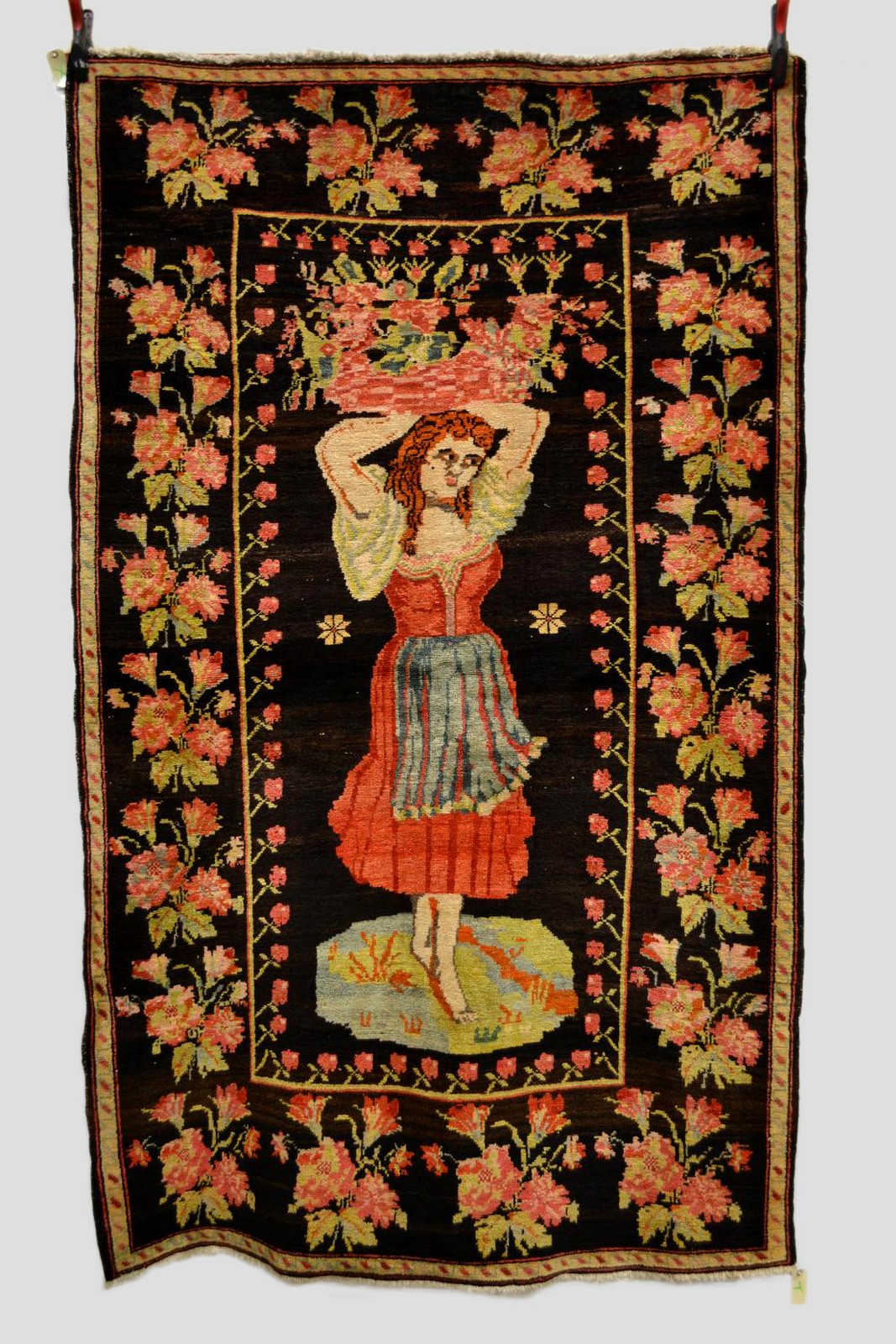 Karabakh pictorial rug, south west Caucasus, 20th century, 7ft. 6in. x 4ft. 6in. 2.29m. x 1.37m.