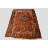 Heriz carpet, north west Persia, about 1920s, 11ft. 5in. x 8ft. 4in. 3.48m. x 2.54m. Some wear in