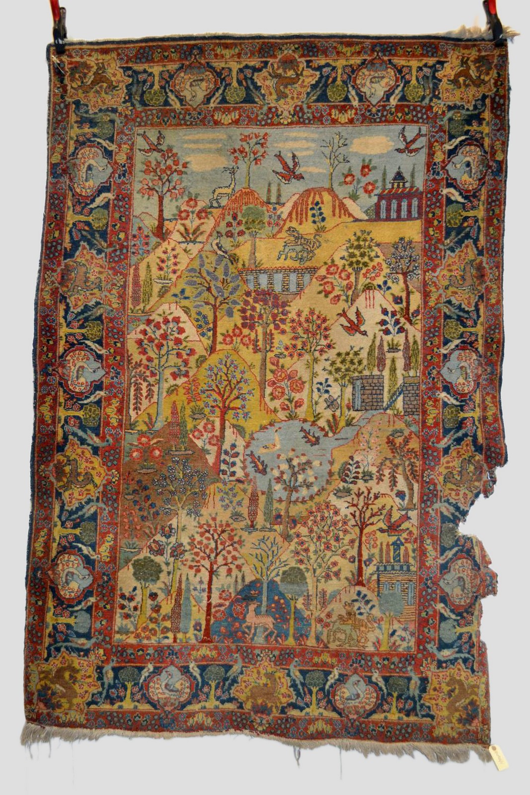 Tabriz pictorial rug, north west Persia, about 1930-50s, 6ft. 9in. x 4ft. 6in. 2.05m. x 1.37m.