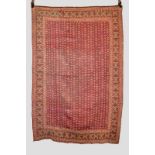 Embroidered red cotton ground hanging, probably Morocco, North African, embroidered in white