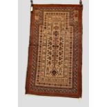 Baluchi camel hair prayer rug, Khorasan, north east Persia, last quarter 19th century, 4ft. 9in. x