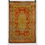 Agra part silk rug, north India, early 20th century, 5ft. 11in. x 3ft. 11in. 1.80m. x 1.20m. Overall