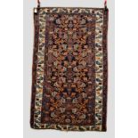 Hamadan rug, north west Persia, circa 1900, 6ft. 6in. x 4ft. 1in. 1.98m. x 1.25m. Slight wear in