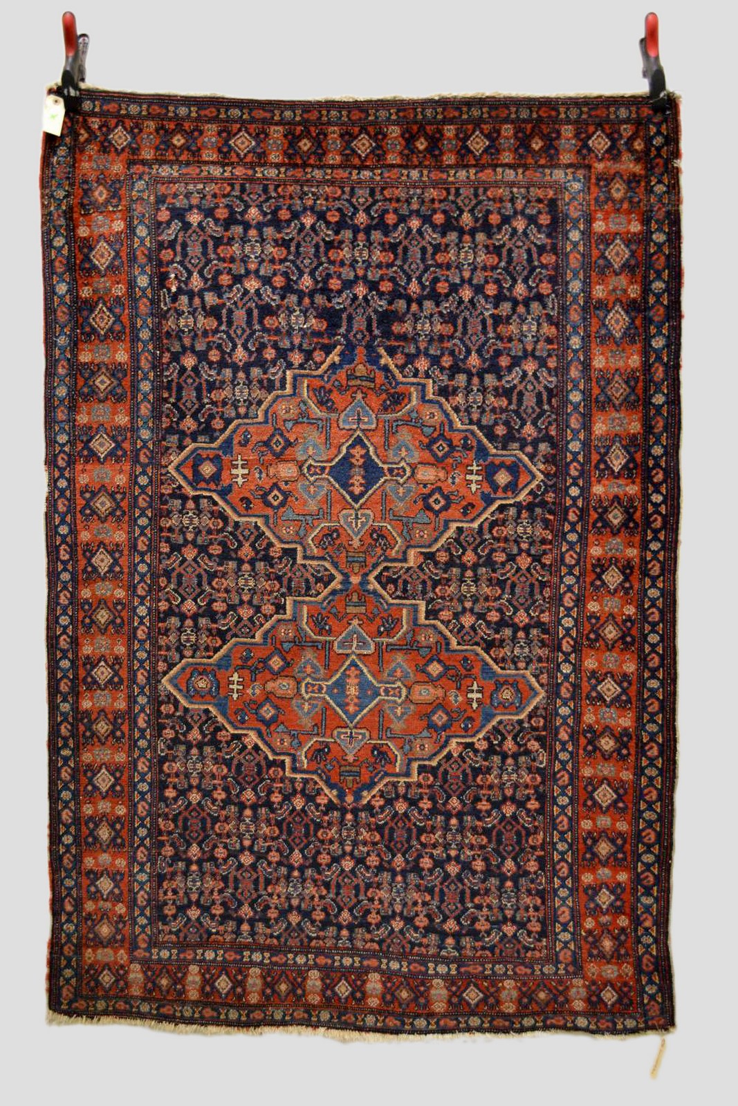 Senneh rug, Hamadan area, north west Persia, about 1920s, 5ft. 3in. x 3ft. 7in. 1.60m. x 1.09m.