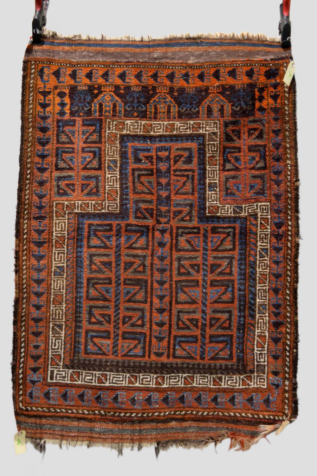 Baluchi prayer rug, Khorasan, north east Persia, about 1930s 4ft. x 2ft. 10in. 1.22m. 0.86m.