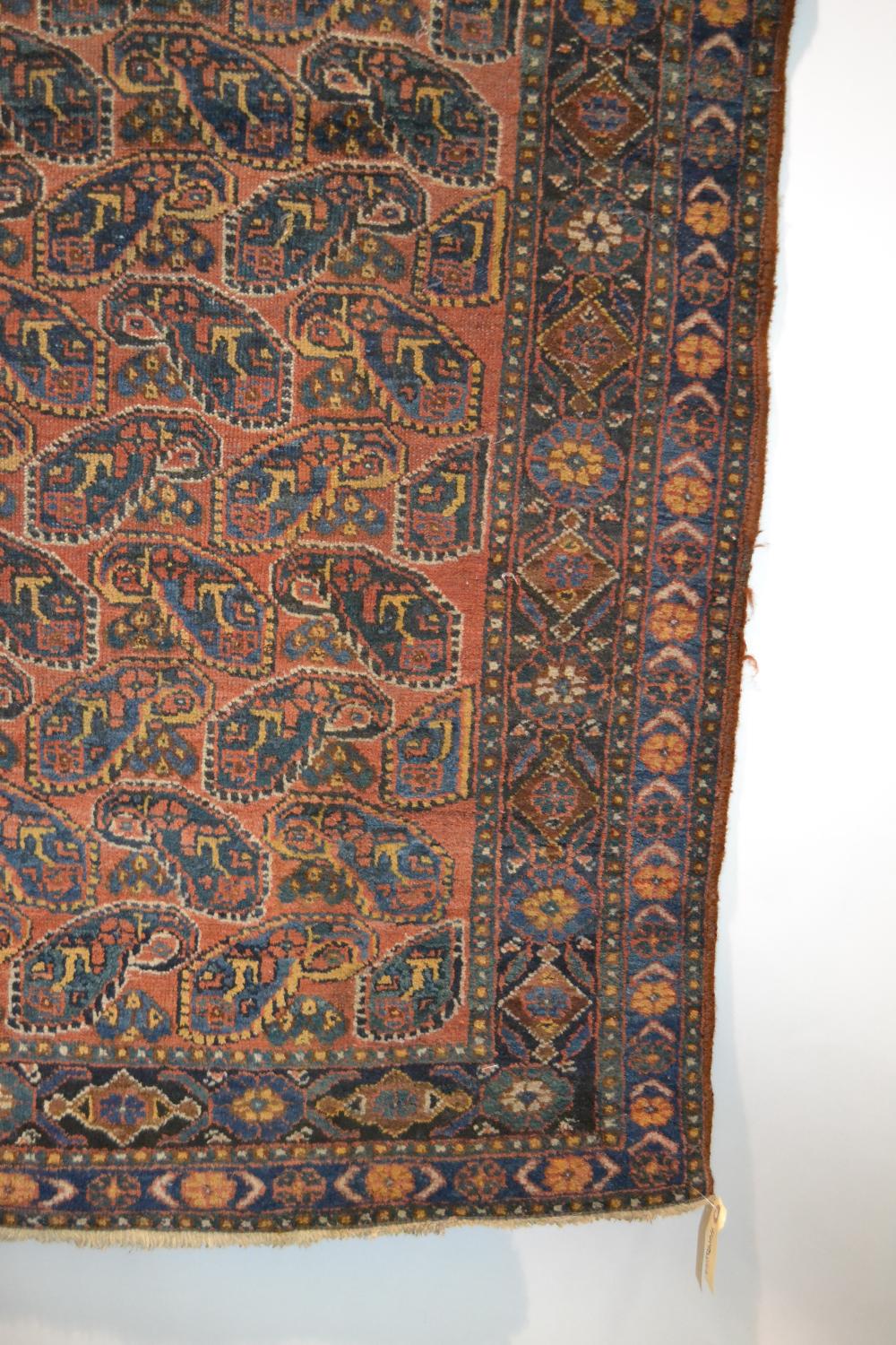 Bokhara suzani fragment, emb­roidered principally in silk and wool basma stitch, mid-19th century, - Image 5 of 7