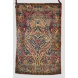 Kerman prayer rug, south west Persia, about 1930s, 6ft. 11in. x 4ft. 7in. 2.11m. x 1.40m. Overall