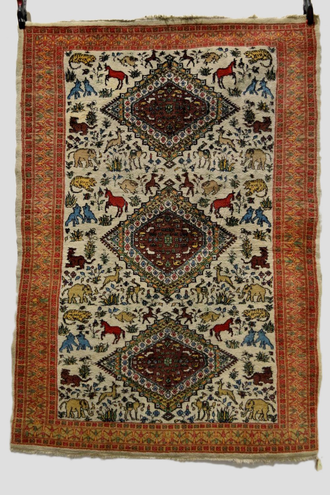 An Indian animal rug, probably north India, 20th century, 5ft. 10in. x 4ft. 1in., 1.78m. x 1.25m.