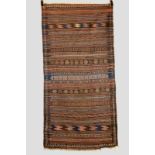 Baluchi flatweave with weft-float brocading, Khorasan, north east Persia, early 20th century, 7ft.