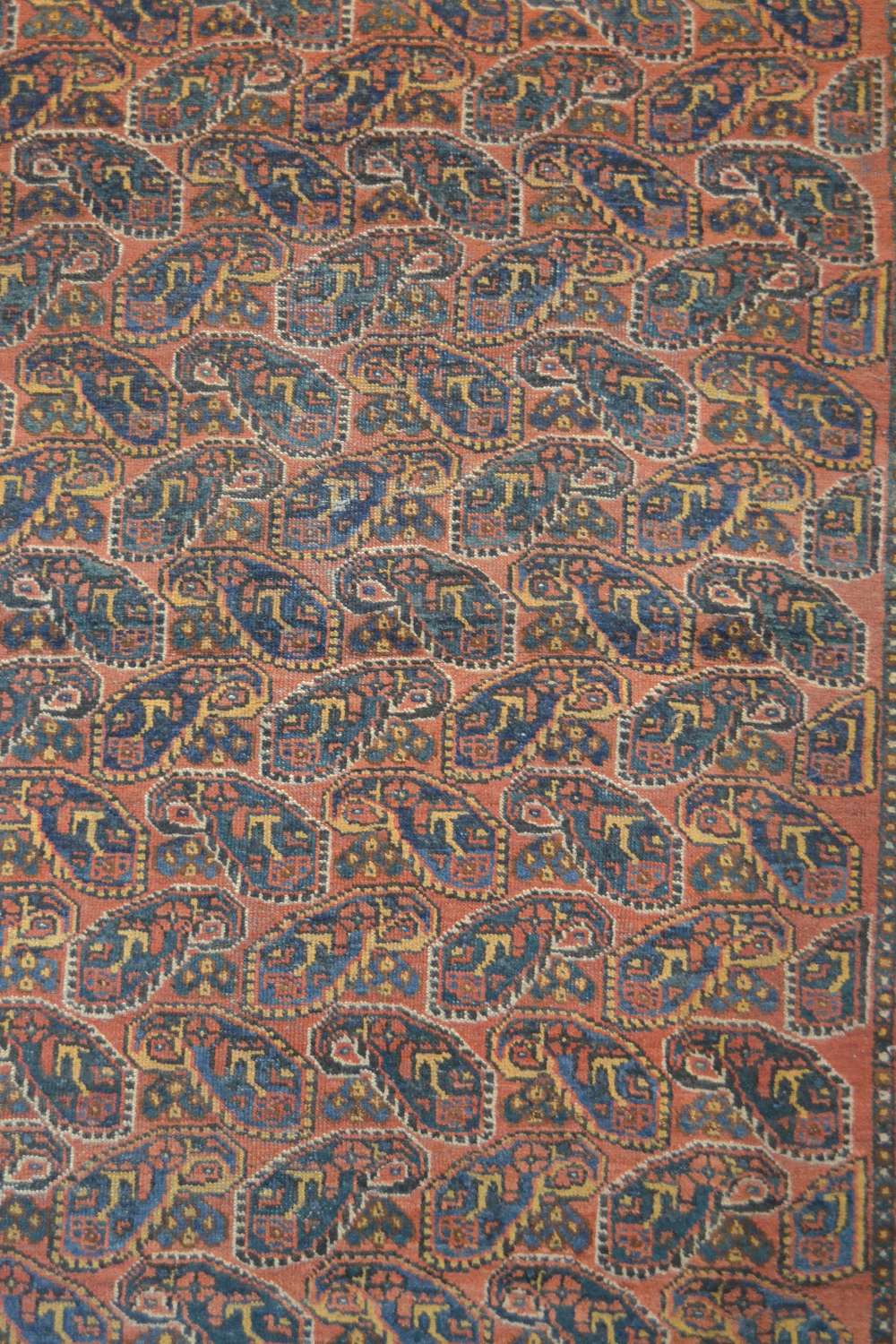 Bokhara suzani fragment, emb­roidered principally in silk and wool basma stitch, mid-19th century, - Image 3 of 7
