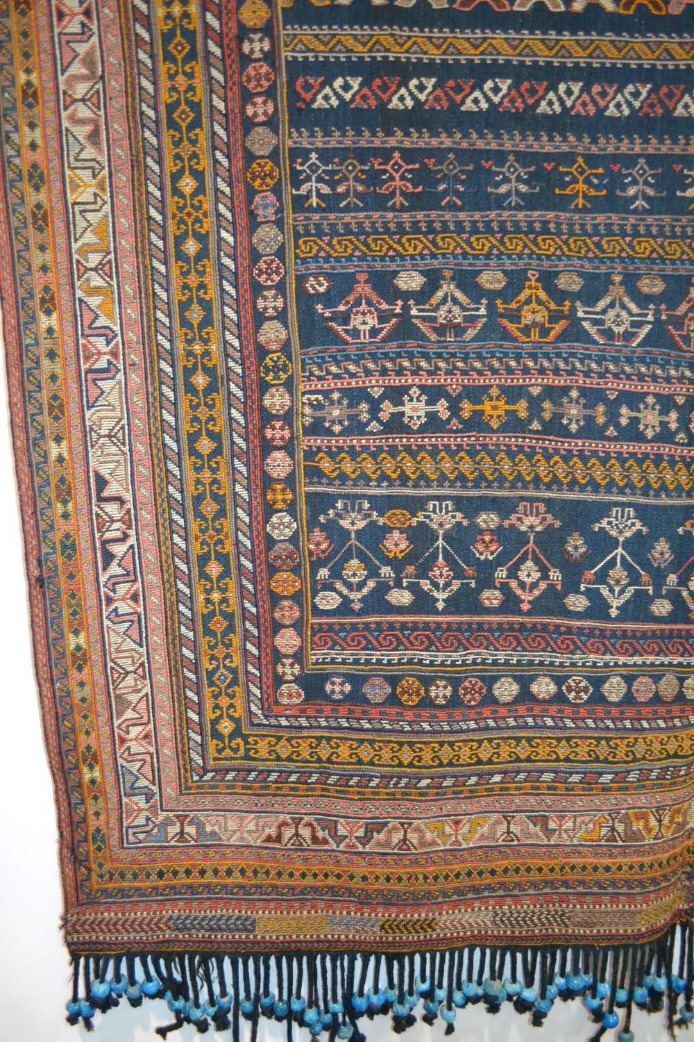 Qashqa’i horse cover, warp-faced plainweave ground with weft wrapping, Fars, south west Persia, - Image 2 of 8