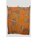 Decorative Indian Kantha quilt or throw, west Bengal, 100in. x 85in. 254cm. x 216cm. Modern