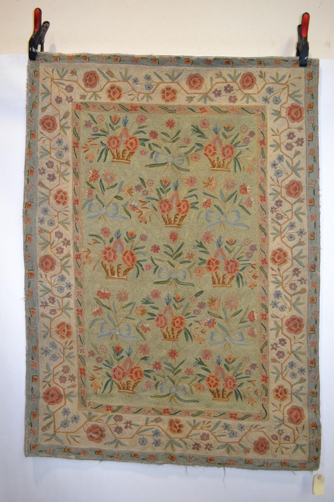 Savonnerie circular rug, France, about 1930s, 3ft. 10in. dia.; 1.17m. dia. Together with a Kashmir - Image 2 of 4