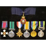 A Group of Indian army general service medals to Lt Col S.G.V. Ellis DSO 1917, Ashanti Mons Medal (