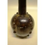 A Zulu knob Kerri with wirework banding to the handle, the head with iron nail heads. 24.5in