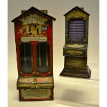 Two German painted tin chocolate dispensers, late nineteenth century, early twentieth century, for
