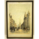Stone after Maisey a nineteenth century coloured engraving of the High Street, Guildford, 16.5in (