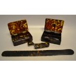 A blonde tortoiseshell and silver mounted early nineteenth century spectacle's case 4.5in (11.