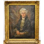 A late Victorian portrait of Mrs Grace Pearson, in about 1900, oil on canvas. 3ft (91.5cm) x 28in (